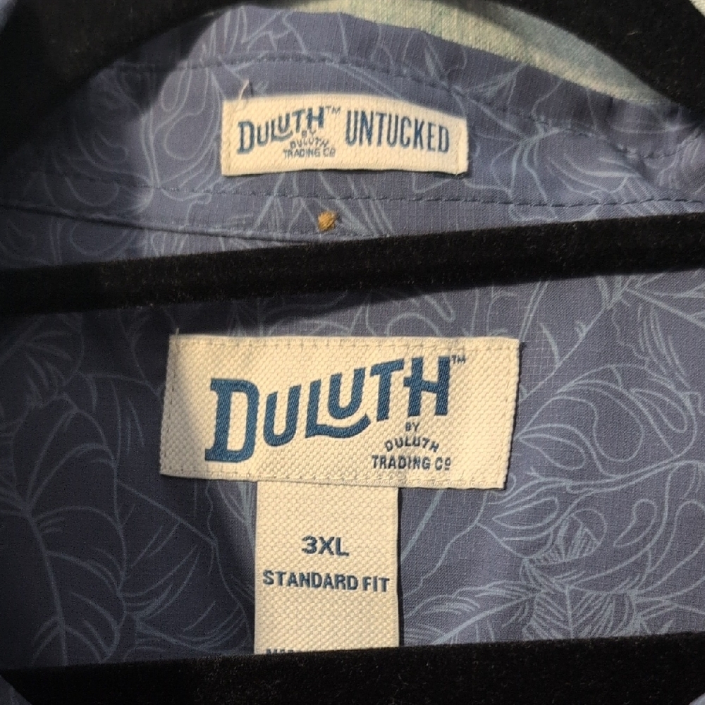 Duluth Trading Co Navy Patterned Button-Down Shirt - image 2